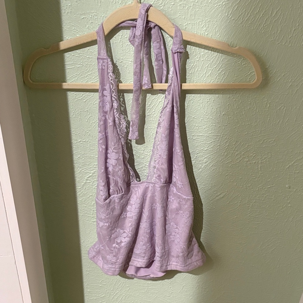 Lavender Lace Halter Top